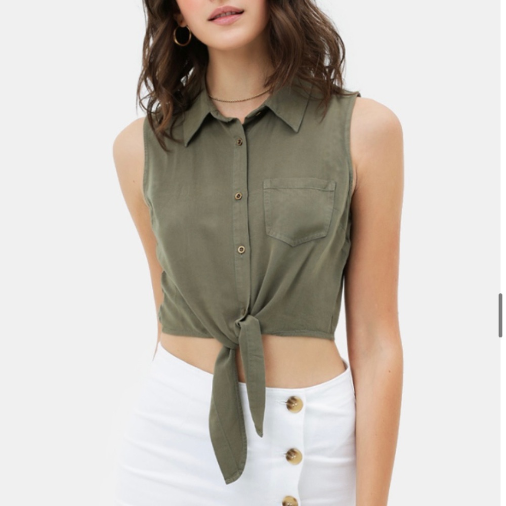 Olive Crop Top